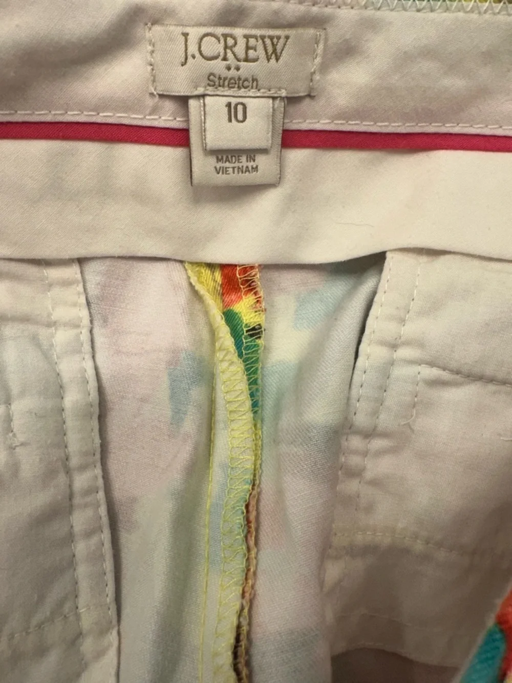 J.Crew Factory Floral Stretch Chino Shorts Yellow Pink Red Size 10